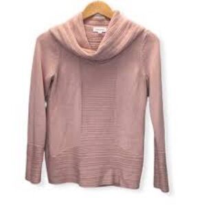 Calvin Klein Cable Knit Cowl Neck Dusty Rose Pink...Sweater